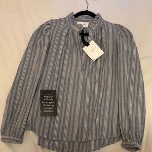 Tuckernuck Navy and White Striped Top